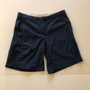 L.L. Bean Water Repellent Comfort Trail Shorts Adjustable Waist Navy Size 6